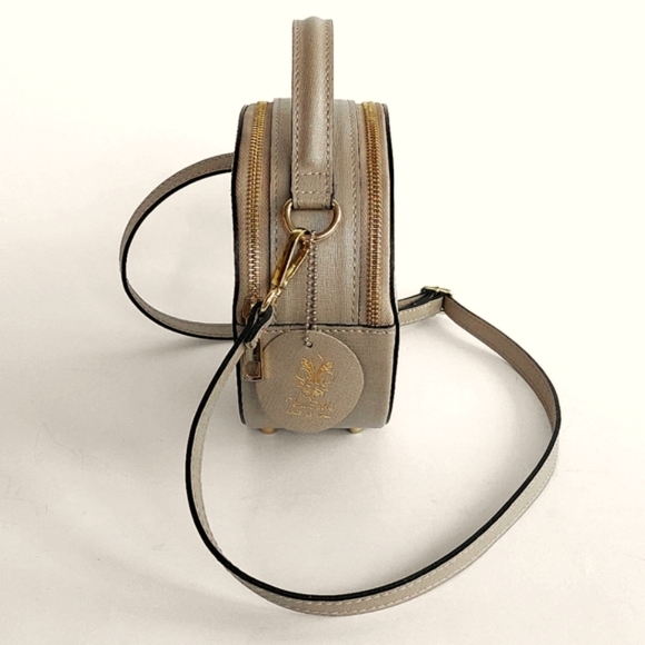 Vera Pelle Vintage Italian Leather Circular Banjo Crossbody Bag - Picture 4 of 8